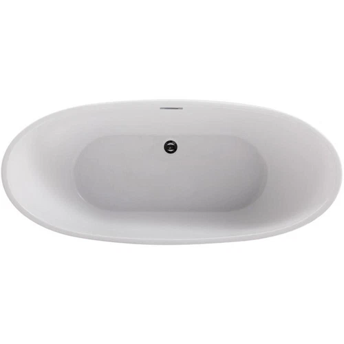 Elegant Decor Ines 62" Oval Plastic Soaking Bathtub in Glossy White - Picture 5 of 14