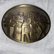 Vintage Terex Heavy Duty Metal Belt Buckle GM Heavy Machinery Trucks Equipment