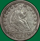 1854 Arrows Seated Liberty Half Dime Choice Extremely Fine XF+ Coin #39326