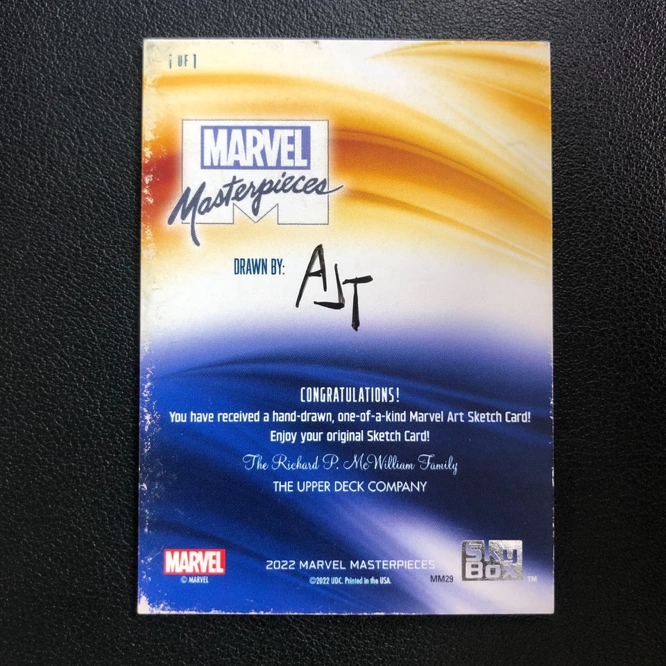 2022 Skybox Marvel Masterpieces Cyclops Sketch Card 1/1 AJT - Image 2 of 4