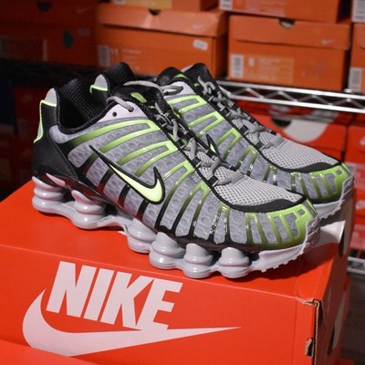 NWT Nike Shox TL Wolf Gray Lime Blast Black Green Men's Sneakers 10 AUTHENTIC