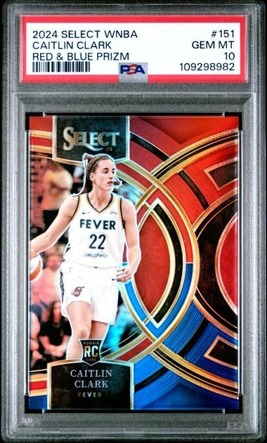 2024 Select WNBA Caitlin Clark RC Red / Blue Prizm Premier  /399 PSA 10