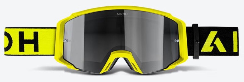 Airoh Blast XR1 MX Goggles Yellow Matt - Silver Mirror Lens Motocross Off-Road