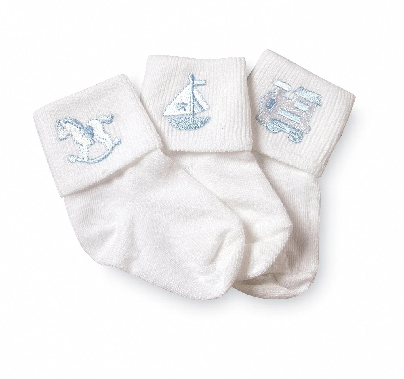 Baby Boy Collection Appliques, 3 Pack, White, 3-12 Months