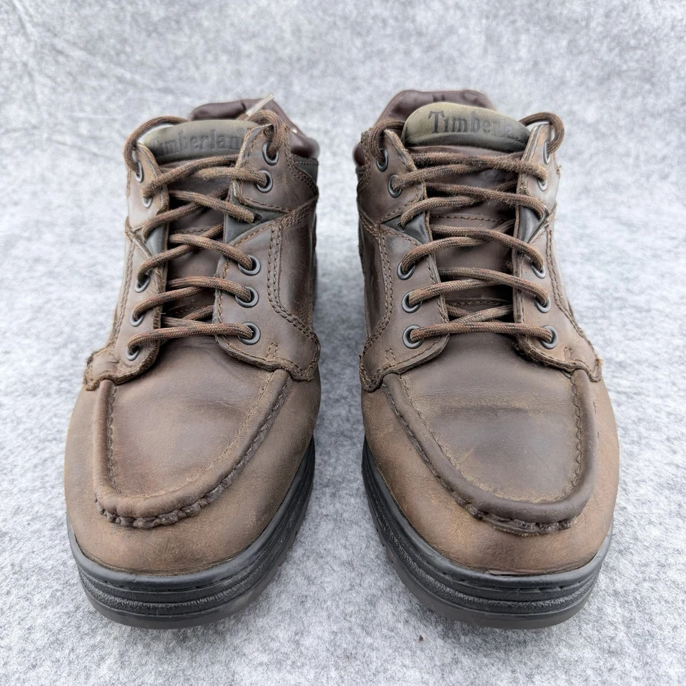 Botas masculinas de couro Timberland Gore-Tex impermeáveis Heritage Chukka tamanho 8W marrom - Imagem 3 de 4