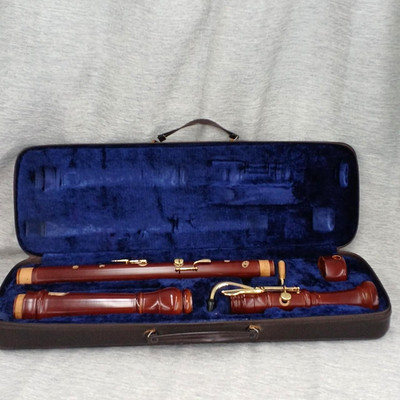 YAMAHA YRB-42 Wooden Bass Recorder Used with Bocal, Case
