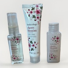 Bodycology Cherry Blossom Travel Set   Body Cream Mist  Body Wash Lot of 3
