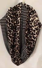 Pearl Junkie - Reversible Infinity Scarf (Animal Print/Black White Stripe)