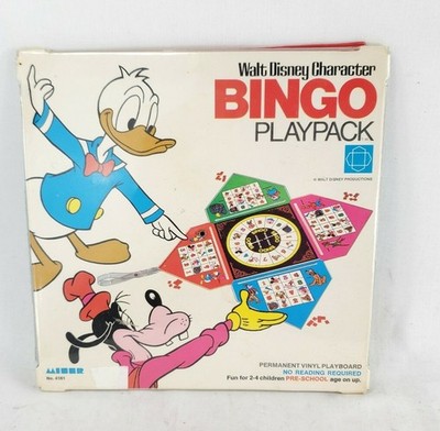 Walt Disney Character Bingo Playpack Kids Toy Game 1969 Miner