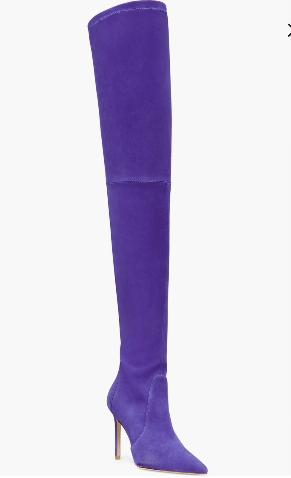 Stuart Weitzman Ultrastuart 100 Suede Stretch Boot Dusk Purple US 5 EUR 35.5 image 2