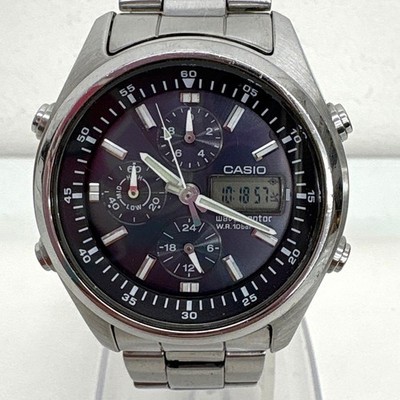 CASIO WAVE CEPTOR WVQ-500DJ Men's Watch Chronograph Black Dial
