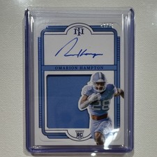Panini National Treasures Rookie Auto Patch Omarion Hampton Tar Heels 49/49