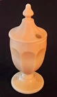 Vintage Westmoreland Milk Glass Candy Dish With Lid Almond Satin