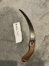 Vintage Hand Saw Curved Blade Pruning Saw Made In USA Wood Handle Sharp Blade