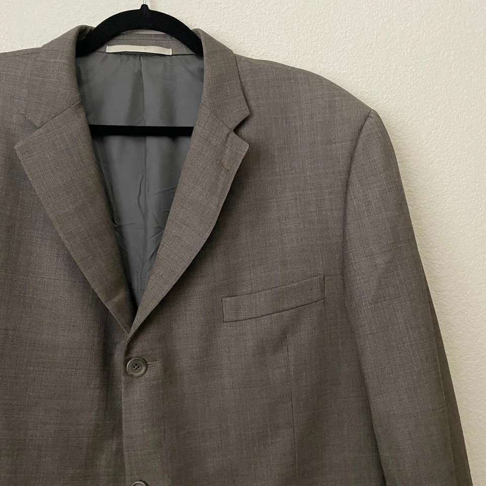 Blazer Burberry London Masculino 46R Taupe Lã Penteada Casaco Esportivo Designer - Imagem 4 de 4