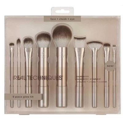 9PCS REAL TECHNIQUES Au Naturale Set Makeup Brush Kit Brand New