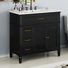 Christopher Knight Home Yvenith 36" Bathroom Vanity with Ceramic Sink -...