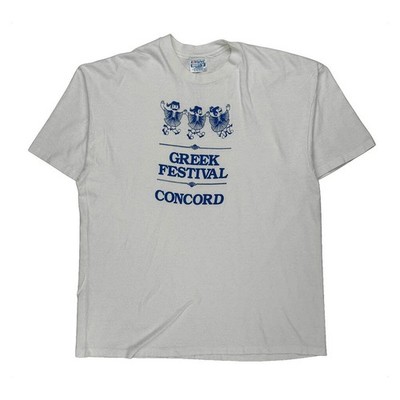 Greek Festival Concord Hanes Graphic T-Shirt - XL White Cotton