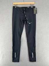 Nike Running Tech Tights Mens L Black Dri-Fit Drawstring Zip Ankle Training