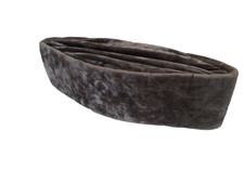 Grayish Brown African Handmade Traditional Velvet Hats. One Size. 22 Inches Circ