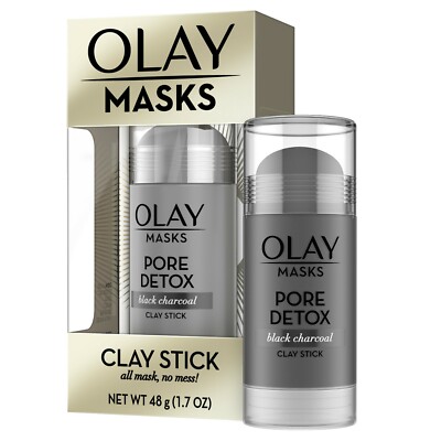 Olay Pore Detox Black Charcoal Clay Face Mask Stick Facial Cleanser 1.7oz (48 g)