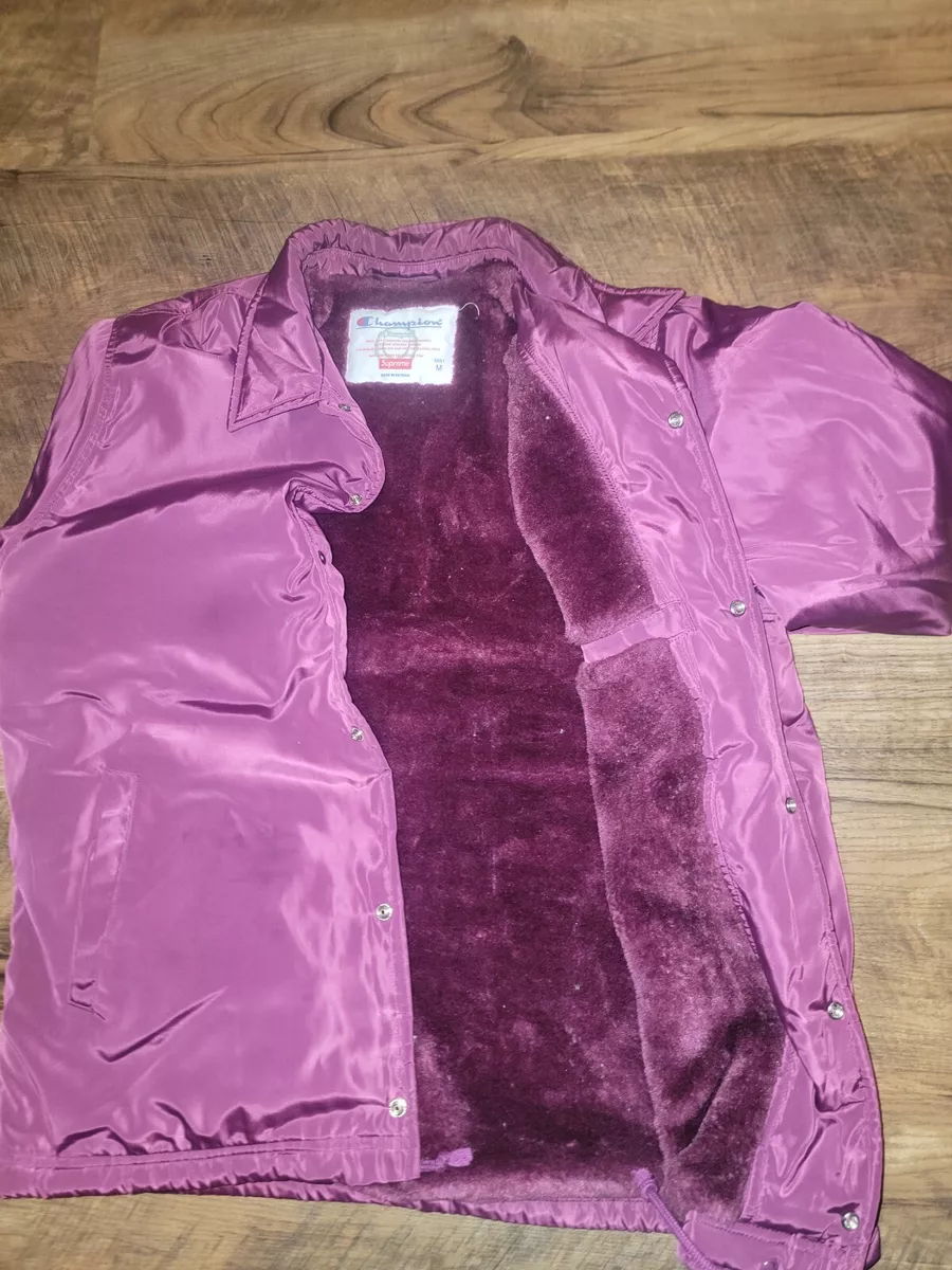 Supreme Champion Label Coach Jacket Purple PIMP C drank Fur M HTF warm winter