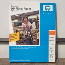 HP Premium Photo Paper Soft Gloss 8.5"x11" 10 mil 50-Sheet Pack