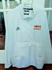 Iona University - Adidas Baseball Windbreaker Jacket Pullover- White - Size L