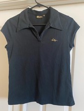 Vintage Womens Hurley "Tina (Tilly's)" Black Polo Shirt Medium Made in USA 2002