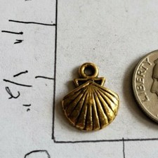 Shell charms ocean sea beach vacation ShG  gold color