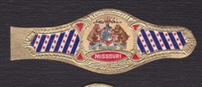 Ancienne Bague de Cigare Vitola  BN122902 Ecusson Etats Unis Missouri   