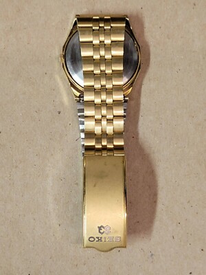 SEIKO QUARTZ SQ 8C23-6050 A4 Day Date Octagon Gold-Plated Super