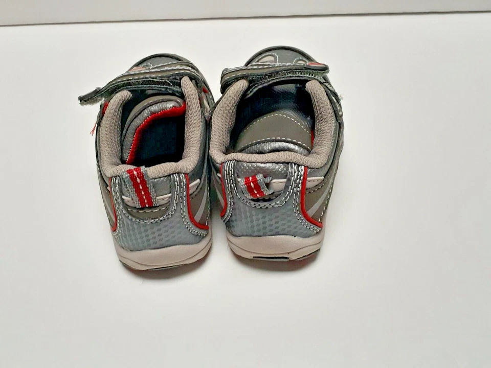 Jumping Beans Niños Zapatos Tenis Gris Rojo Niño Pequeño Talla 7 Foto 3 de 4