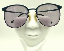 Vintage Welling CT 23 Blue Metal Oval Sunglasses Japan FRAMES ONLY