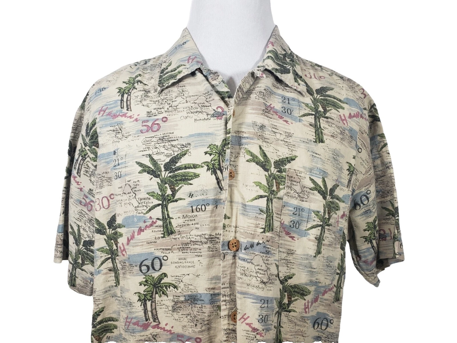 Camisas para hombre Route 66 informales hawaianas con botones