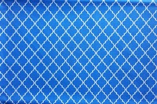 Bright Blue White Designs 54"x44" 1.50 Yards Cotton Fabric