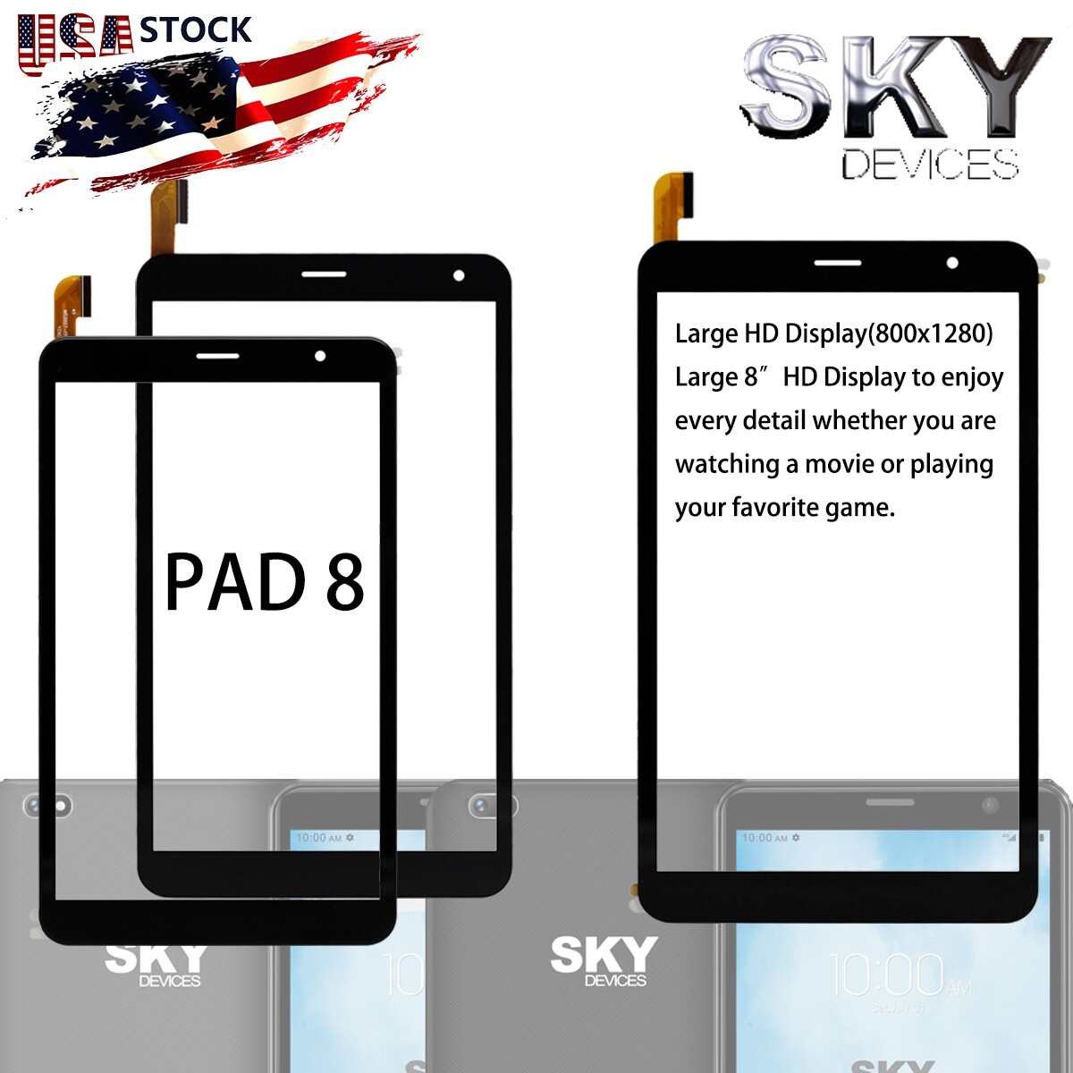 For Sky Devices SKY PAD8 8'' Touch Screen Panel Digitizer Glass Replacement Part