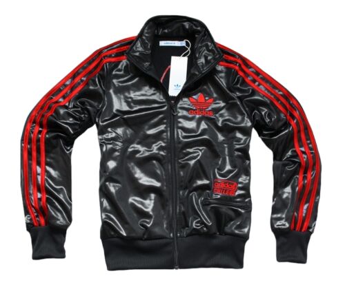 ADIDAS ORIGINALS WOMEN'S 'CHILE 62' BLACK/RED C62 LEO TT TRACK TOP JACKET - Picture 1 of 7