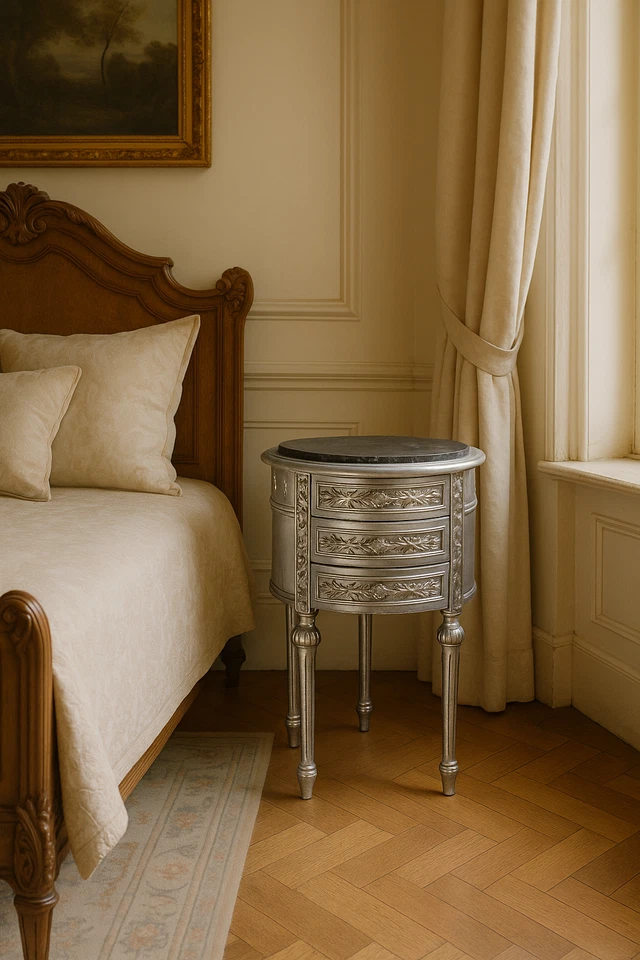 Barockkommode Kommode Rokoko Nachtkonsole Marmorplatte Nachttisch Marmorplatte - Bild 3 von 4