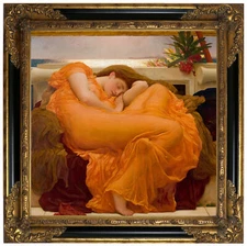 Leighton Flaming June 1895 Wood Framed Canvas Print Repro 19x19