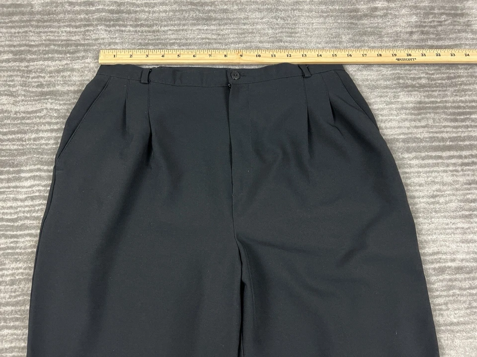 Kathie Lee Pants Womens 16 Petite Black Stretch Waist Pleated Polyester - Image 4 of 4