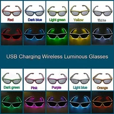 LED Light up Sunglasses,USB Rechargeable&Wireless Glowing Luminous Glasses party