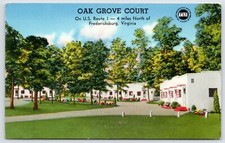 Postcard Oak Grove Court On U.S. Rout 1, 4 Miles North Of Fredericksburg, VA