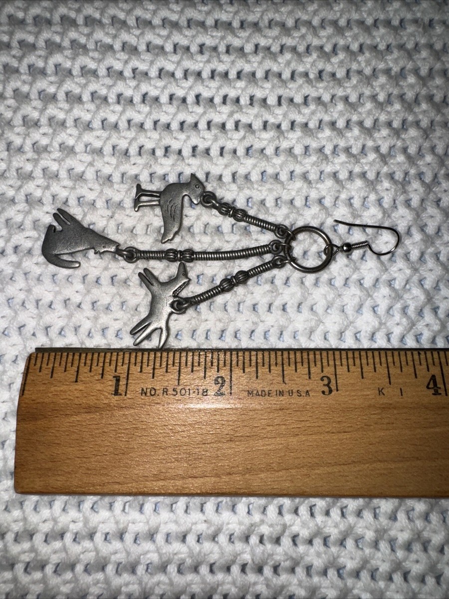 Broche Vintage Cheval En Métal Style Sud-Ouest - Étain Mayan JJ 1988 - 4.4 X 5.5 Cm