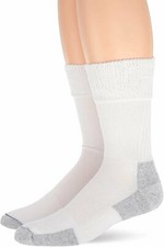 Dr Scholl's 1 PAIR Men's Sock Size 11-15 Diabetes Circulatory Odor-X Crew White