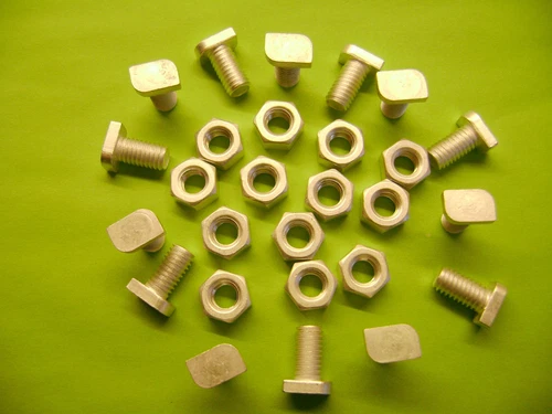 50 ALUMINIUM GREENHOUSE CROPPED HEAD 11MM BOLTS AND NUTS see also W + Z CLIPS