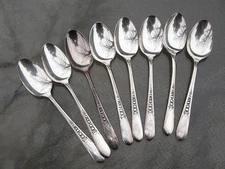 8 Rogers Silverplate Priscilla Lady Ann Teaspoons