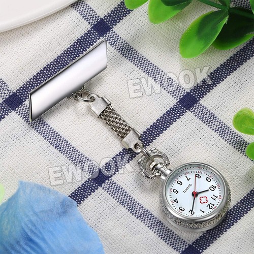Ladies Heart Nurse Watch Metal Nursing Nurses Pendant Pocket Fob Brooch Quart A - Picture 10 of 15