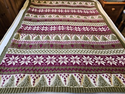  Aran Decke/ schwerer Luxus SOFA-Überwurf. Handgestrickt. Bett/Stuhl/Rollstuhl.