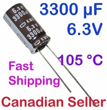 3300uF 6.3V 10x20mm 105°C Nippon KMG For PC LCD TFT LED Power Supply TV AV